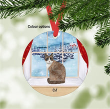 Load image into Gallery viewer, Snowshoe Cat ornament personalized
