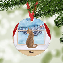 Load image into Gallery viewer, Abyssinian Cat ornament personalized
