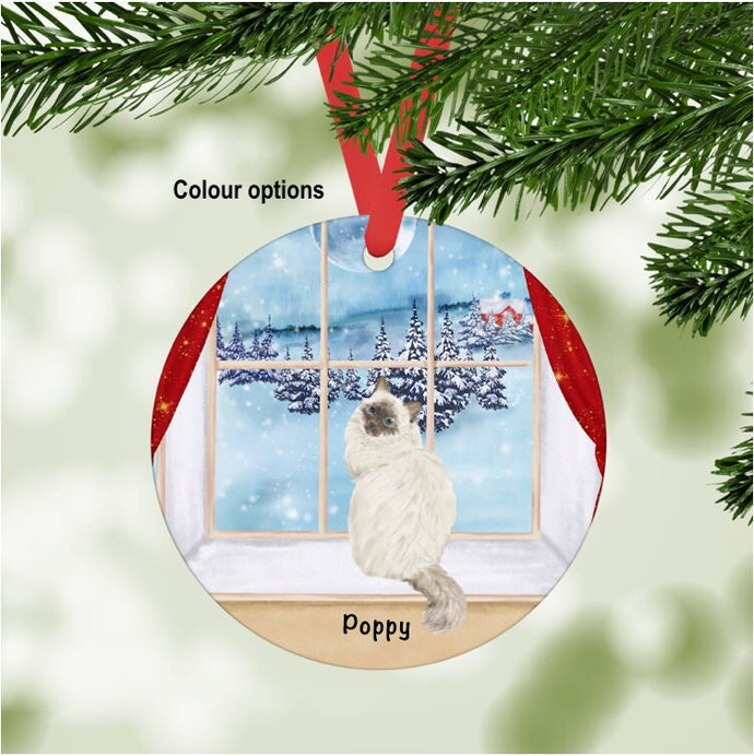 Birman Cat ornament personalized