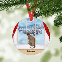 Load image into Gallery viewer, Devon Rex Cat ornament personalized
