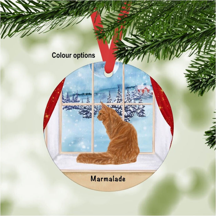 Maine Coon Cat ornament personalized