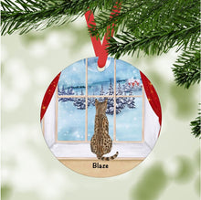 Load image into Gallery viewer, Savannah Cat ornament personalized
