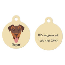 Load image into Gallery viewer, Doberman Pinscher (natural ears) ID Tag Personalized
