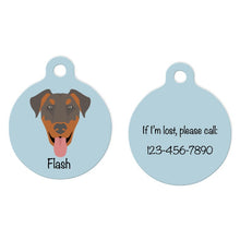 Load image into Gallery viewer, Doberman Pinscher (natural ears) ID Tag Personalized
