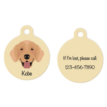 Load image into Gallery viewer, Golden Retriever ID Tag Personalized
