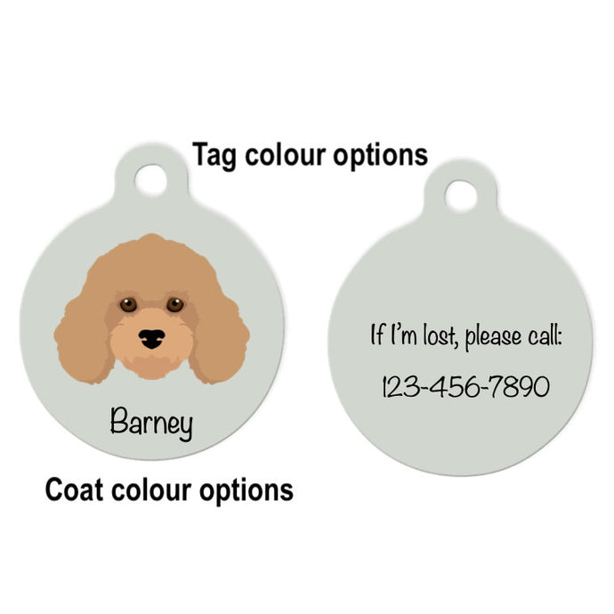 Poodle (miniature - puppy clip) ID Tag Personalized