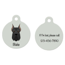 Load image into Gallery viewer, Schnauzer-miniature (cropped ears) ID Tag Personalized
