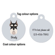 Load image into Gallery viewer, Schnauzer-miniature (cropped ears) ID Tag Personalized
