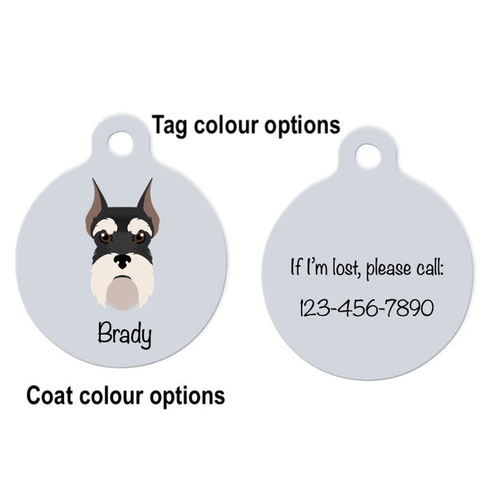 Schnauzer-miniature (cropped ears) ID Tag Personalized