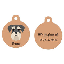 Load image into Gallery viewer, Schnauzer-miniature (natural ears) ID Tag Personalized
