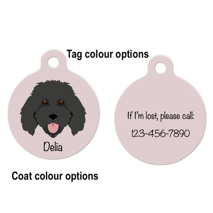 Poodle (standard - puppy clip) ID Tag Personalized