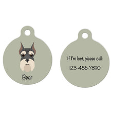 Load image into Gallery viewer, Schnauzer-miniature (cropped ears) ID Tag Personalized
