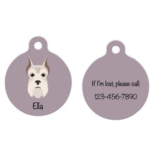 Load image into Gallery viewer, Schnauzer-miniature (cropped ears) ID Tag Personalized
