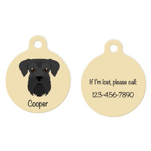 Load image into Gallery viewer, Schnauzer-miniature (natural ears) ID Tag Personalized
