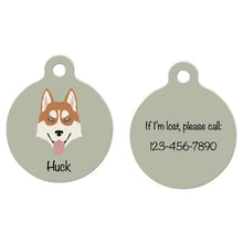 Load image into Gallery viewer, Siberian Husky (blue eyes) ID Tag Personalized
