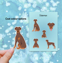 Load image into Gallery viewer, Doberman Pinscher (docked) Vinyl Sticker Set
