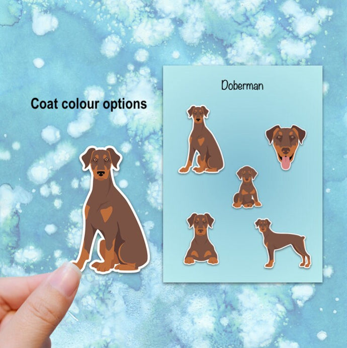 Doberman Pinscher (docked) Vinyl Sticker Set