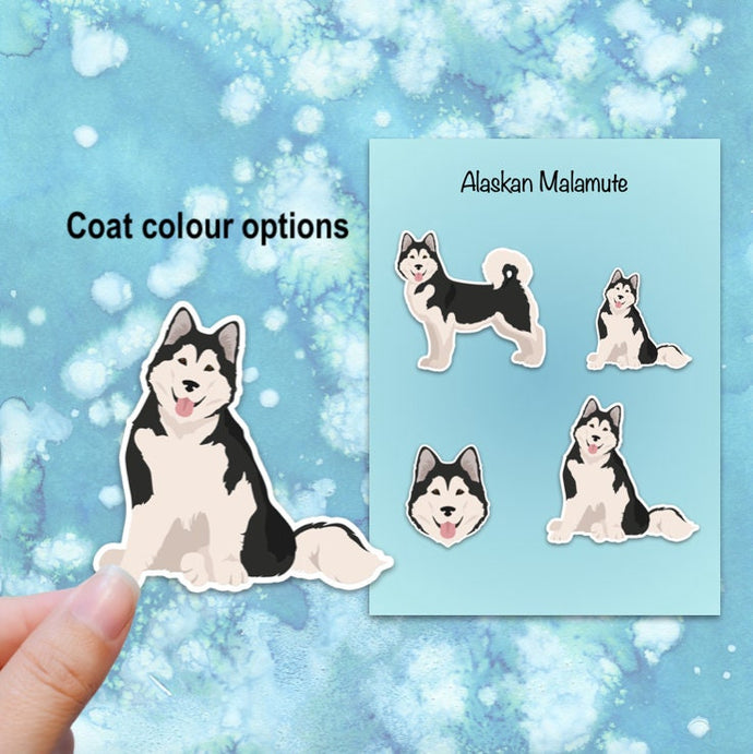 Alaskan Malamute Vinyl Sticker Set