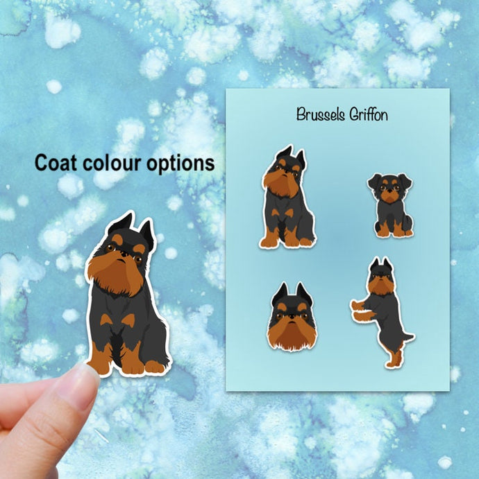 Brussels Griffon (cropped) Vinyl Sticker Set