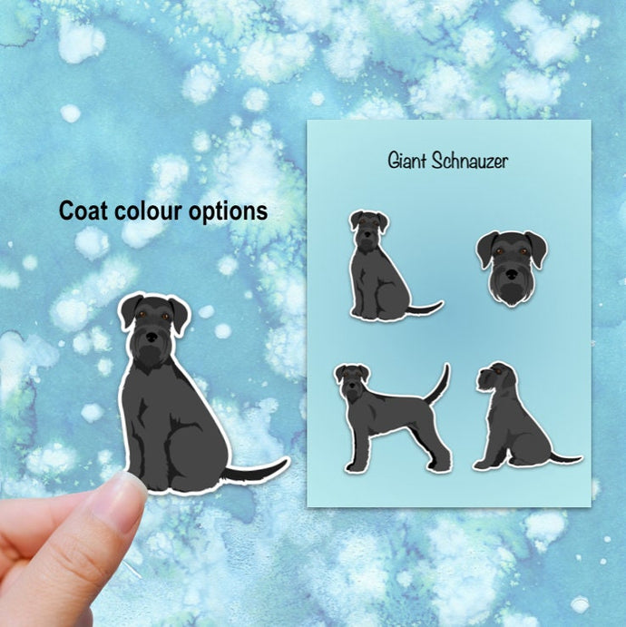 Giant Schnauzer (natural) Vinyl Sticker Set