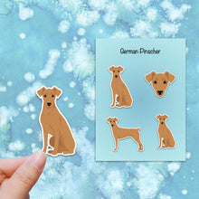 Load image into Gallery viewer, German Pinscher (docked) Vinyl Sticker Set
