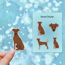 Load image into Gallery viewer, German Pinscher (natural) Vinyl Sticker Set
