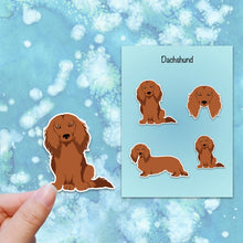 Load image into Gallery viewer, Dachshund (longhair) Vinyl Sticker Set
