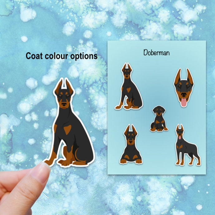 Doberman Pinscher (cropped and docked) Vinyl Sticker Set