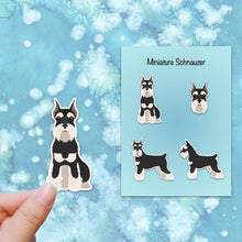 Load image into Gallery viewer, Miniature Schnauzer (cropped and docked) Vinyl Sticker Set
