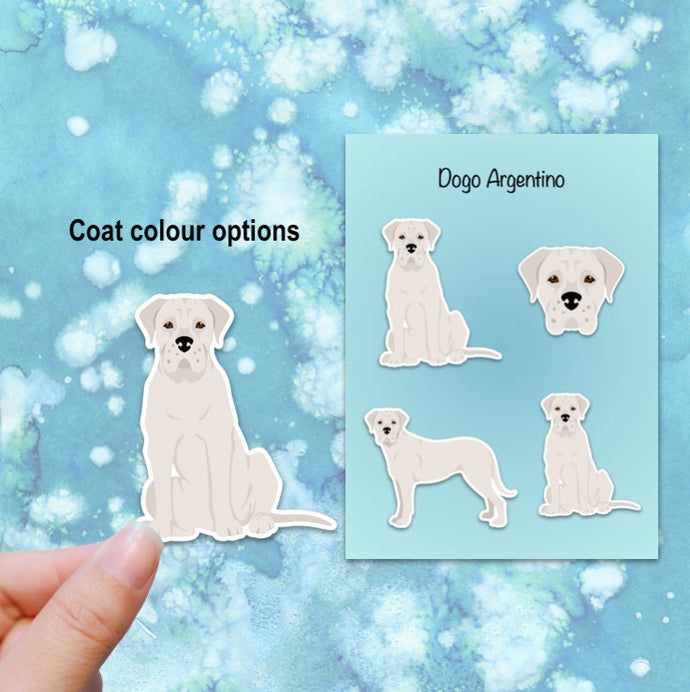 Dogo Argentino (natural ears) Vinyl Sticker Set