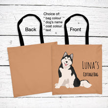 Load image into Gallery viewer, Alaskan Malamute tote bag personalized
