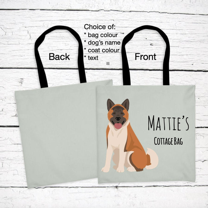 Akita tote bag personalized