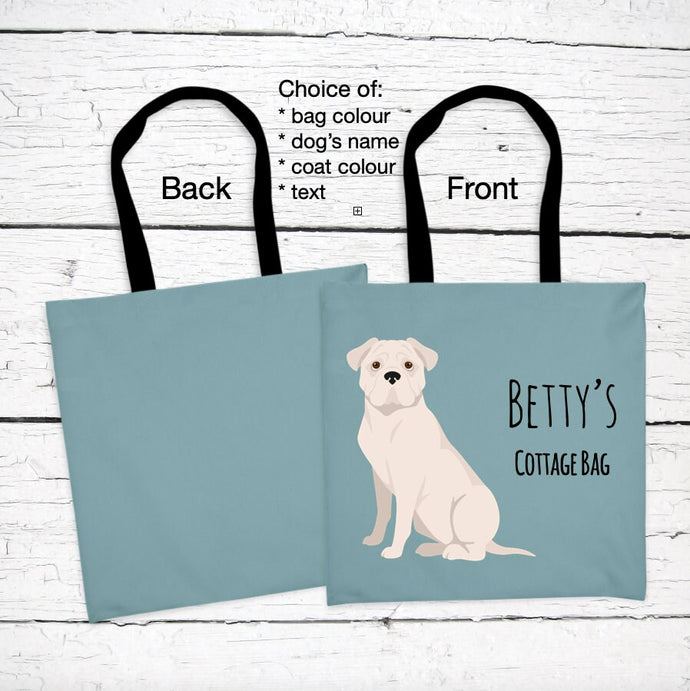 American Bulldog tote bag personalized