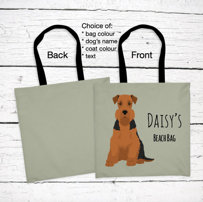 Airedale Terrier tote bag personalized