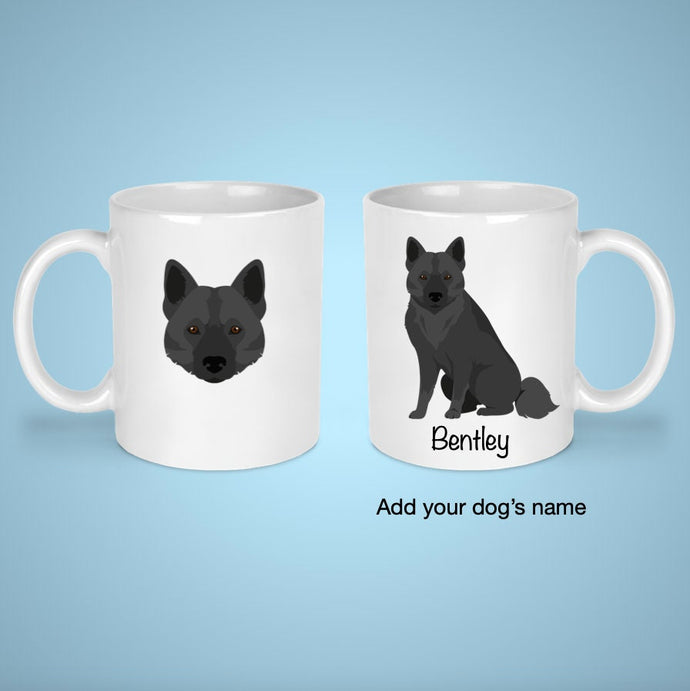 Black Norwegian Elkhound 11 oz mug personalized