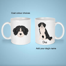 Load image into Gallery viewer, Bordoodle (Border Collie/Poodle mix) 11 oz mug personalized
