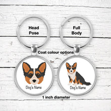 Load image into Gallery viewer, Corgipoo (Corgi/Poodle mix) keychain personalized
