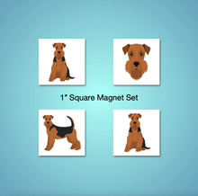 Load image into Gallery viewer, Airedale Terrier 1 inch magnet set
