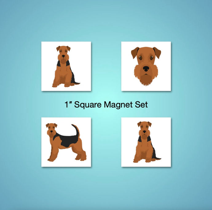 Airedale Terrier 1 inch magnet set