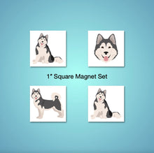 Load image into Gallery viewer, Alaskan Malamute 1 inch magnet set
