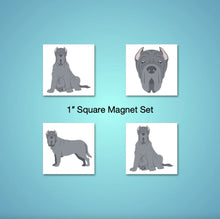 Load image into Gallery viewer, Neapolitan Mastiff (cropped ears) 1 inch magnet set
