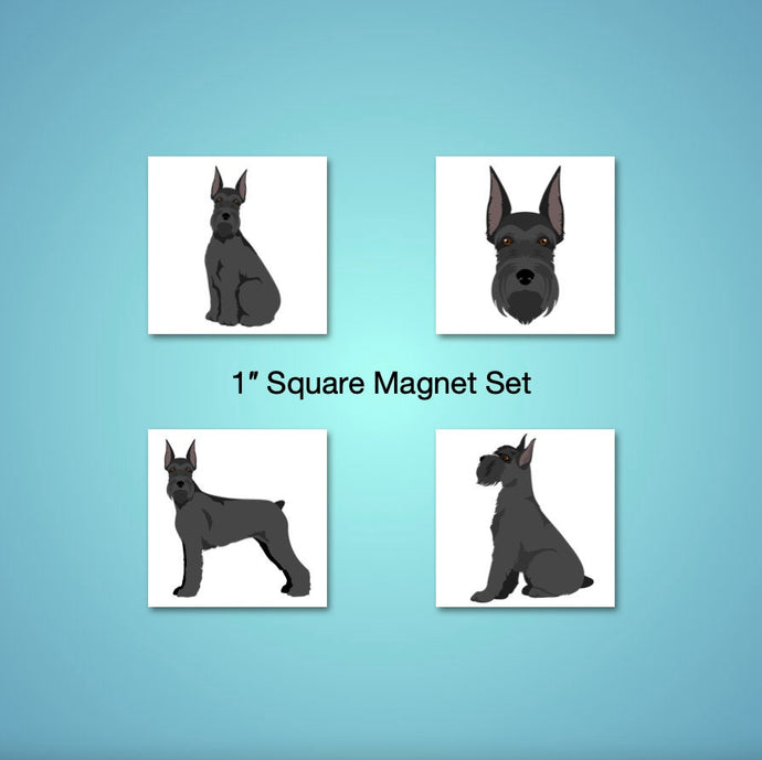 Giant Schnauzer 1 inch magnet set