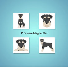 Load image into Gallery viewer, Standard Schnauzer 1 inch magnet set
