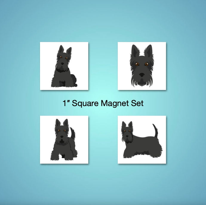 Scottish Terrier 1 inch magnet set