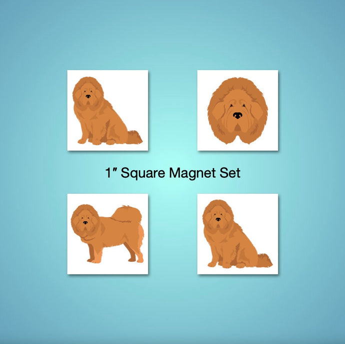 Tibetan Mastiff 1 inch magnet set