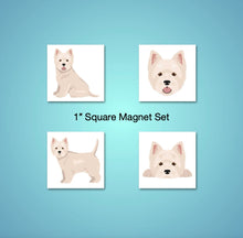 Load image into Gallery viewer, West Highland White Terrier 1 inch magnet set
