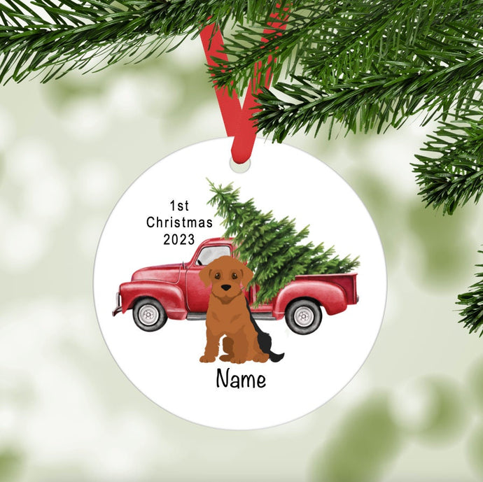 Airedale Terrier puppy ornament personalized