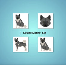 Load image into Gallery viewer, Norwegian Elkhound 1 inch magnet set
