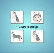 Load image into Gallery viewer, Siberian Husky 1 inch magnet set
