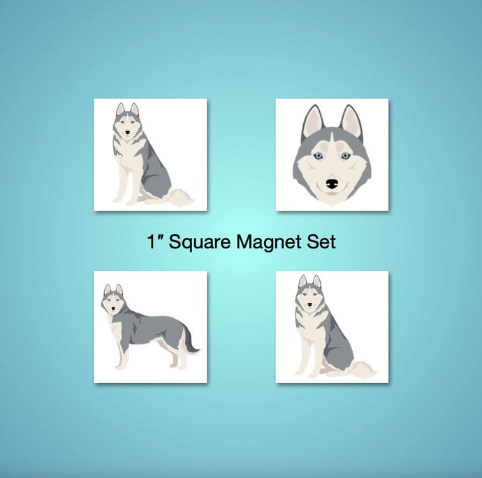 Siberian Husky 1 inch magnet set